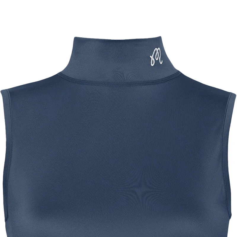 MALBON GOLF Matchpoint Women's Sleeveless Mock Shirt (Navy) - Image 4