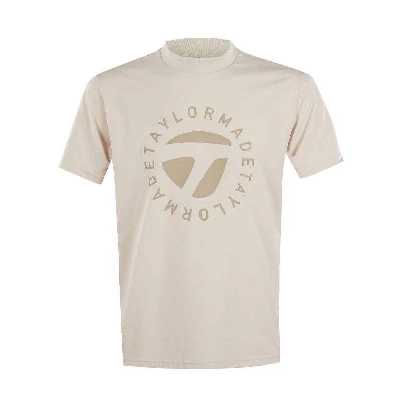 TAYLORMADE Circle Logo Men's Mock Shirt (Beige)