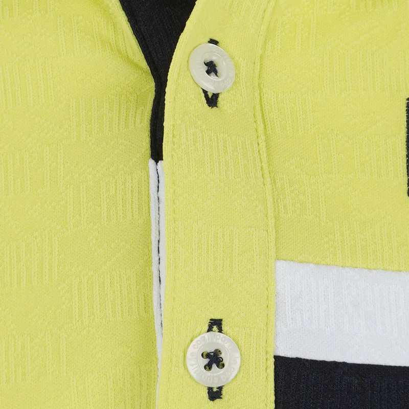 LE COQ SPORTIF GOLF Petite Men's Jacquard Polo (Lime) - Image 3