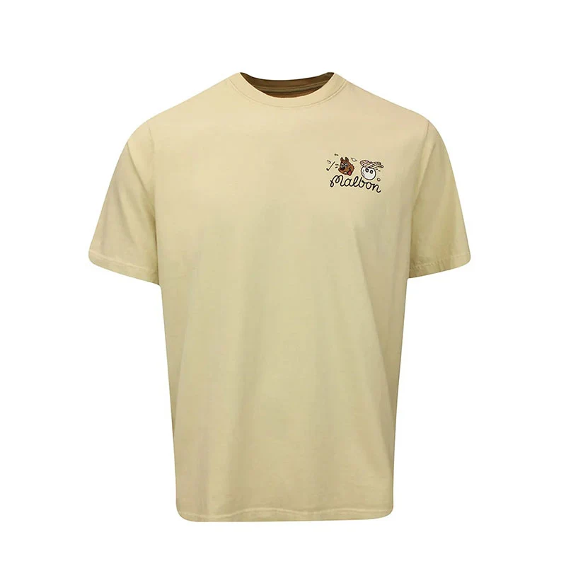MALBON GOLF Two Man Scramble Men's T-Shirt (Light Khaki)