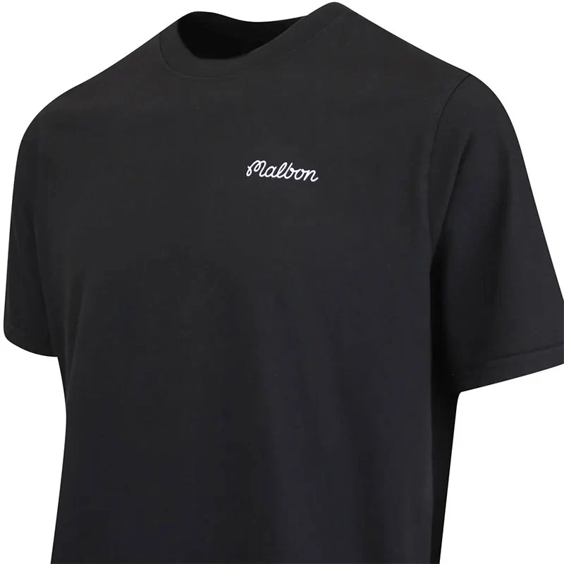 MALBON GOLF Bermuda Baldwin Men's T-Shirt (Black) - Image 4