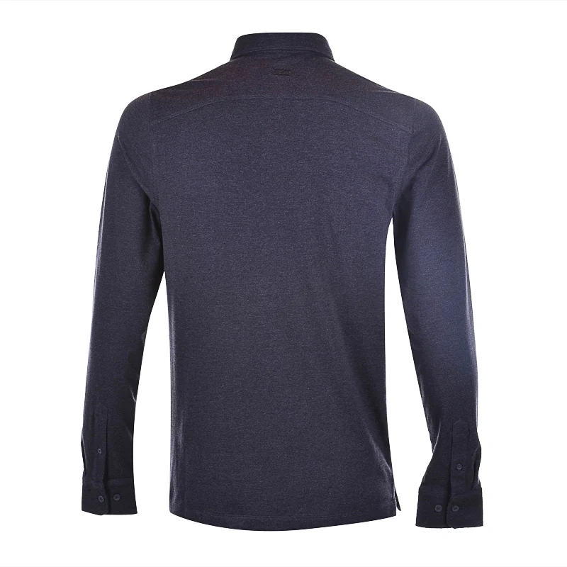 CUTTER & BUCK Advantage Jersey Men's Longsleeve Polo (Black Heather) - Image 5