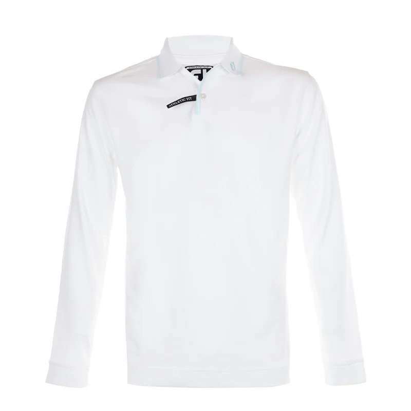FOOTJOY Lightweight Pique Men's Long Sleeve Polo (White)