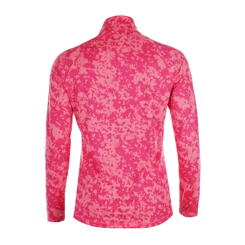 CALVIN KLEIN Canvas Printed 1/2 Zip Women's Long Sleeve Polo (Pink) - Image 2