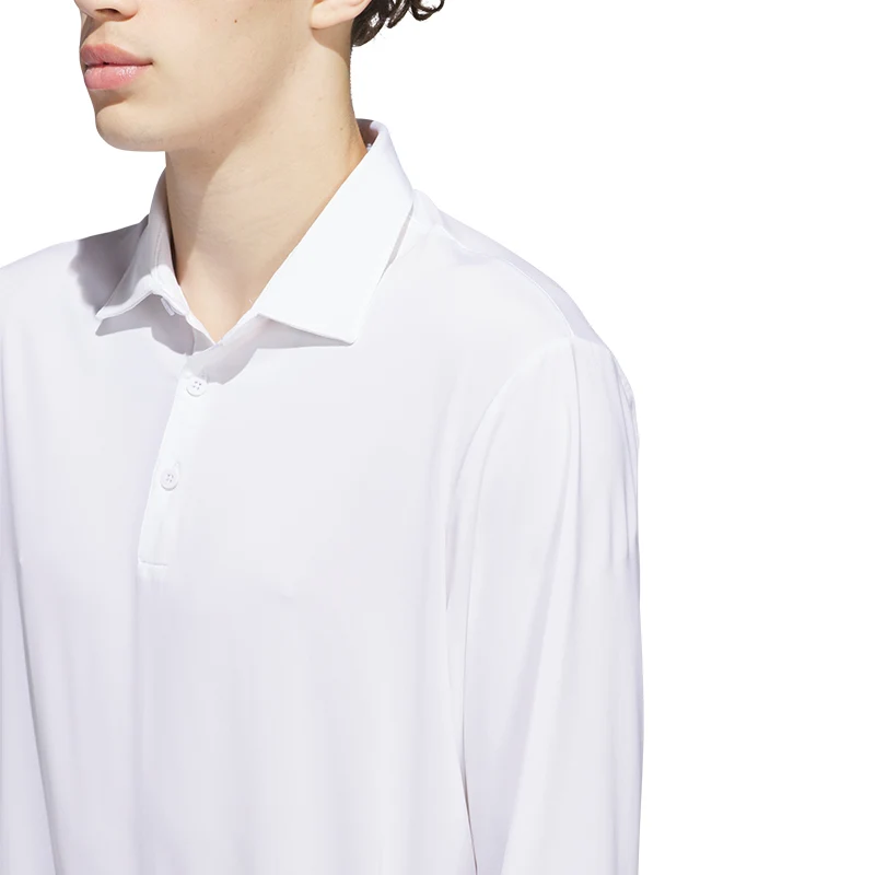 ADIDAS Men's Long Sleeve Polo (White) - Image 3