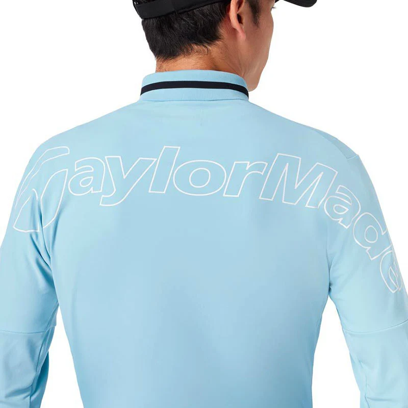TAYLORMADE Blushed Men's Long Sleeve Polo (Azure Blue) - Image 4