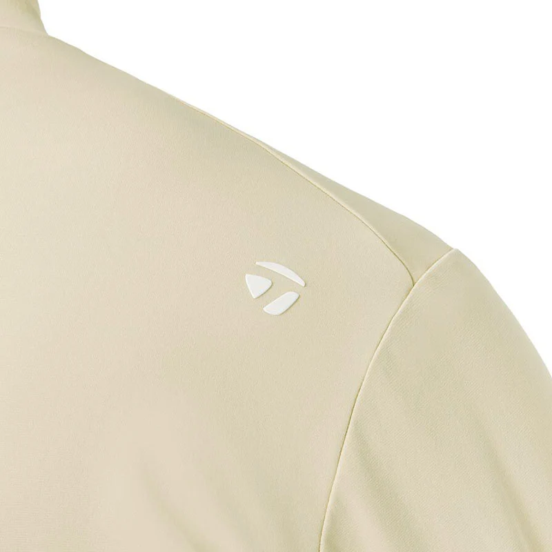 TAYLORMADE Logo Men's Long Sleeve Mock Shirt (Beige) - Image 4