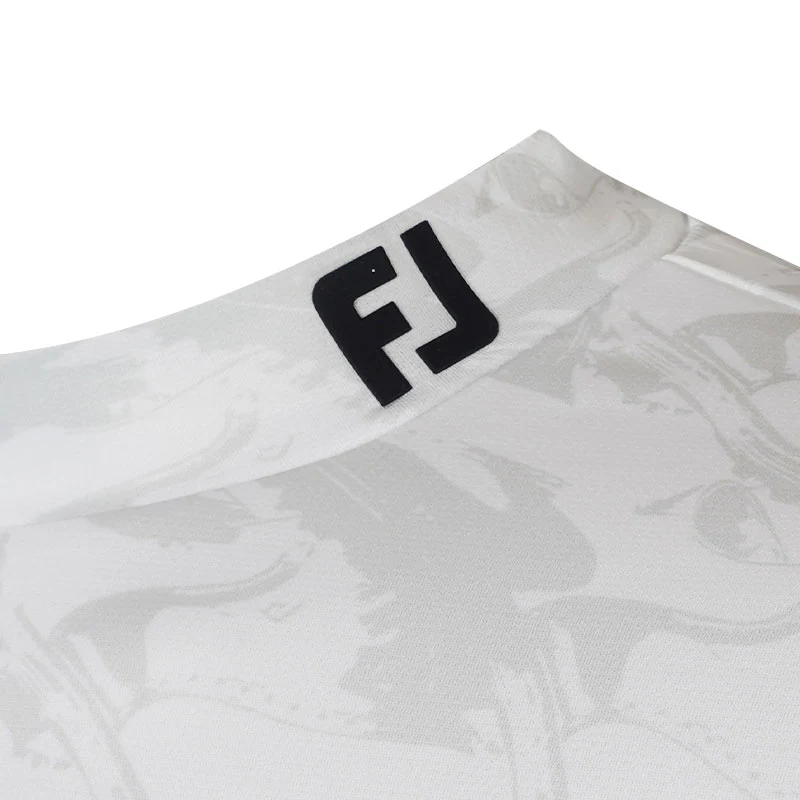 FOOTJOY Japan Footwear Motif Print Men?s Long Sleeve Mock Shirt (White) - Image 3