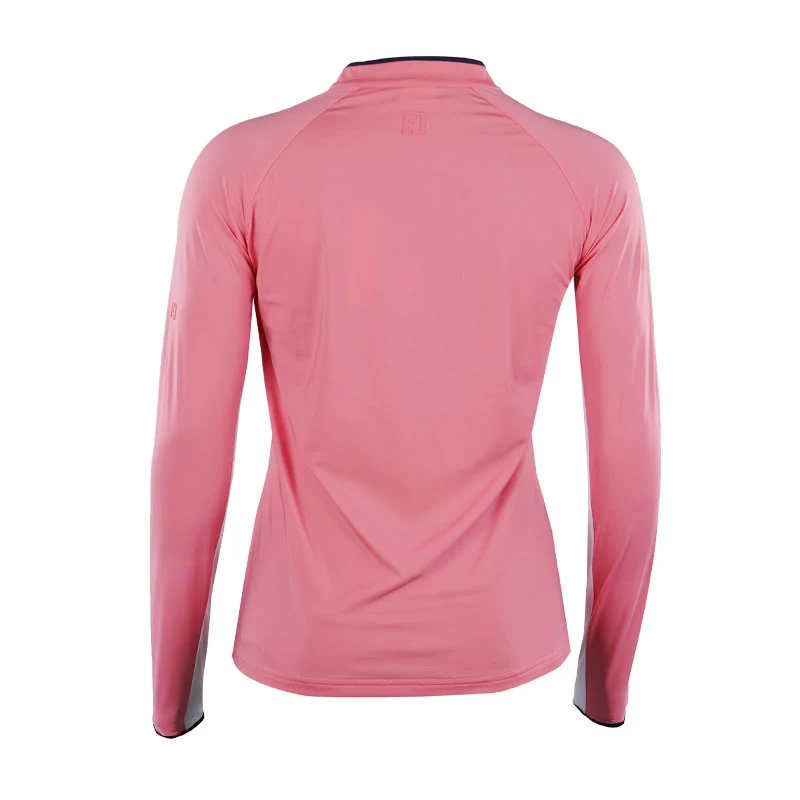 FOOTJOY Women's 1/4 Zip Long Sleeve Sun Protection Shirt (Pink) - Image 2