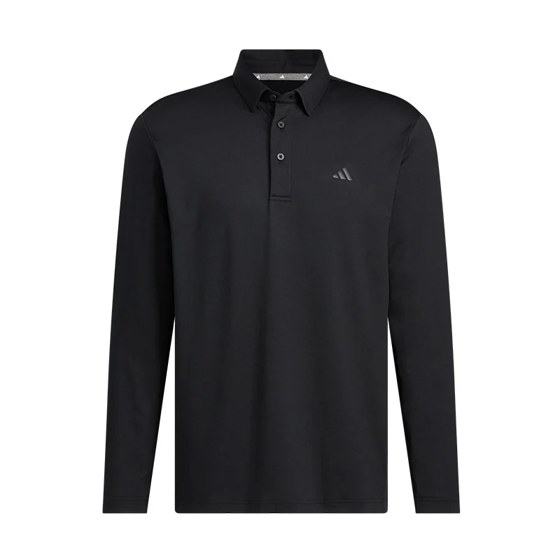 ADIDAS Men's Long Sleeve Polo (Black)