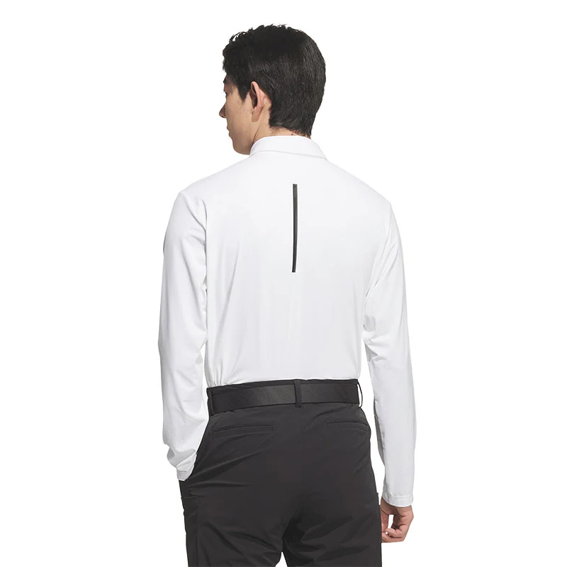 ADIDAS Ultimate365 Tour Men's Long Sleeve Polo (White) - Image 2