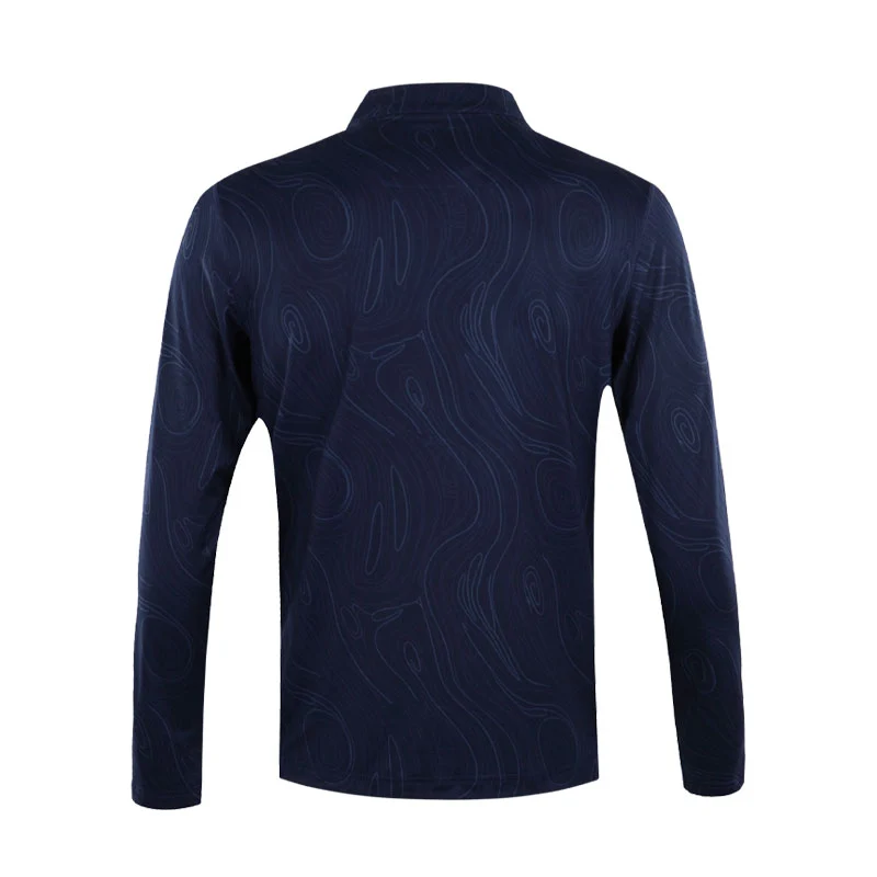 CALVIN KLEIN Printed Newport Half Zip Men's Polo (Navy Marble) - Image 2