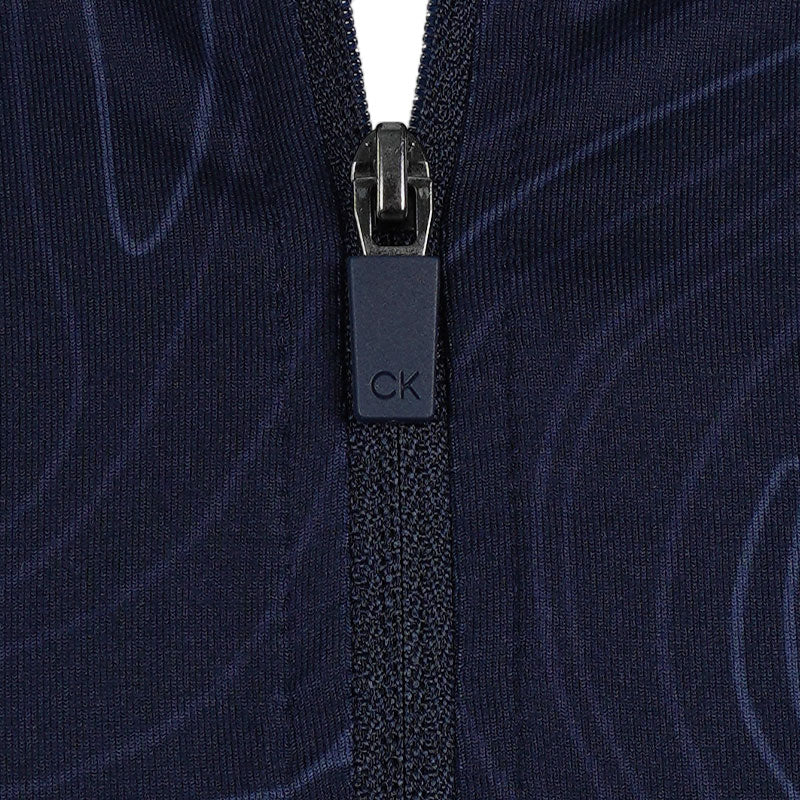 CALVIN KLEIN Printed Newport Half Zip Men's Polo (Navy Marble) - Image 3