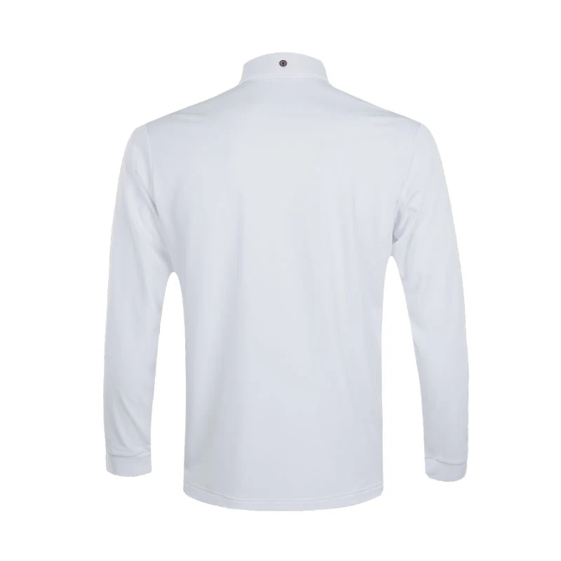 LE COQ SPORTIF GOLF Basic Button-Down Men's Long-Sleeve Polo (White) - Image 2