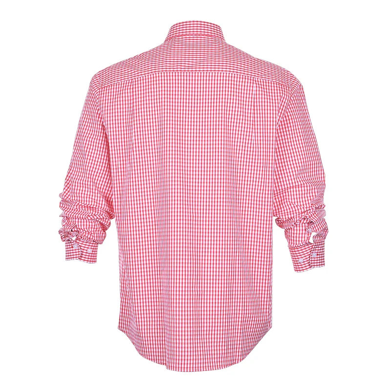 CUTTER & BUCK Stretch Gingham Men's Longlseeve Shirt (Cardinal Red) - Image 2