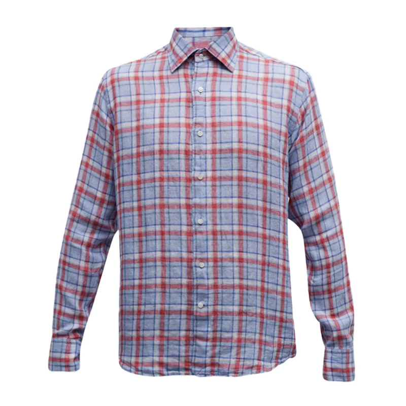 PETER MILLAR Sadler Linen Sport Men's Longsleeve Shirt (Blue Frost)