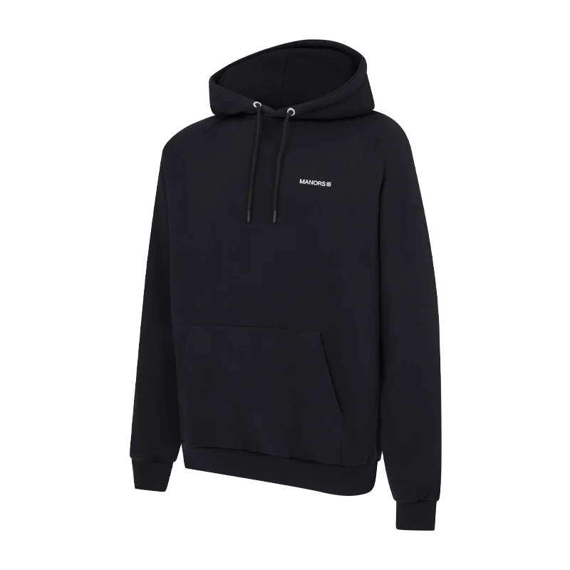MANORS Organic Logo Men's Hoodie (Black) - Image 2