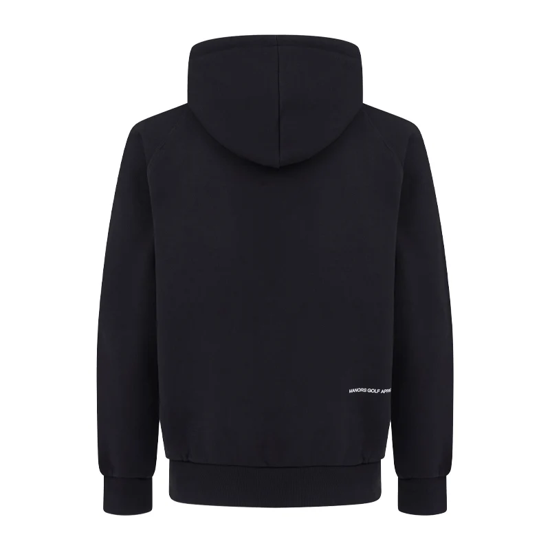 MANORS Organic Logo Men's Hoodie (Black) - Image 3
