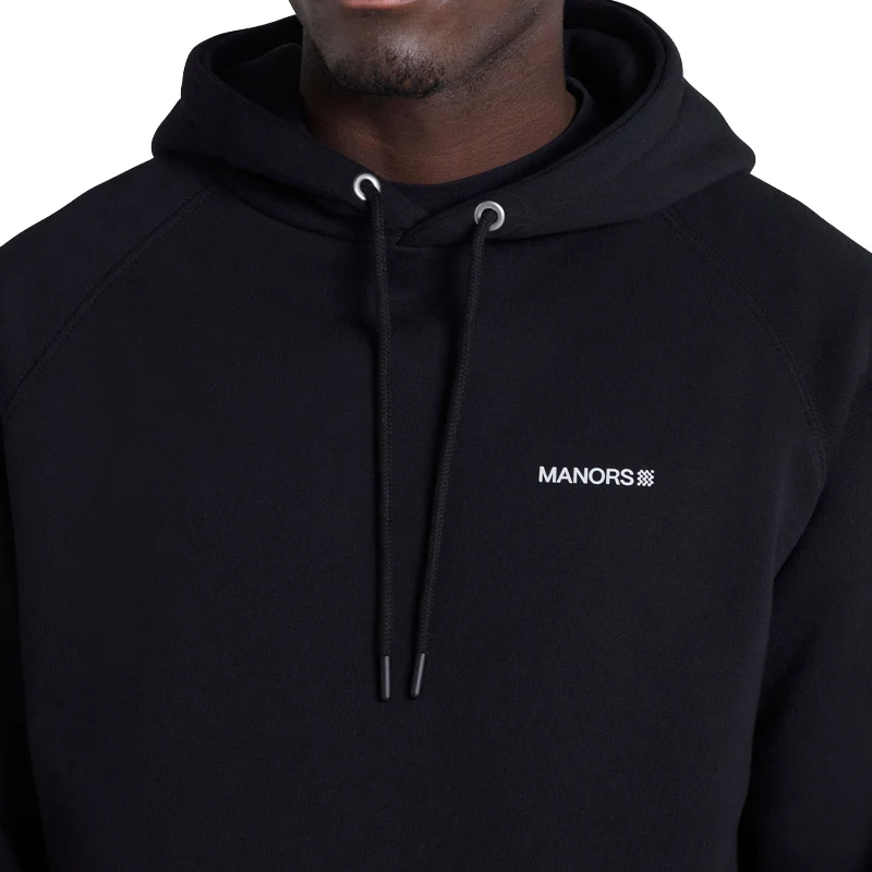 MANORS Organic Logo Men's Hoodie (Black) - Image 4