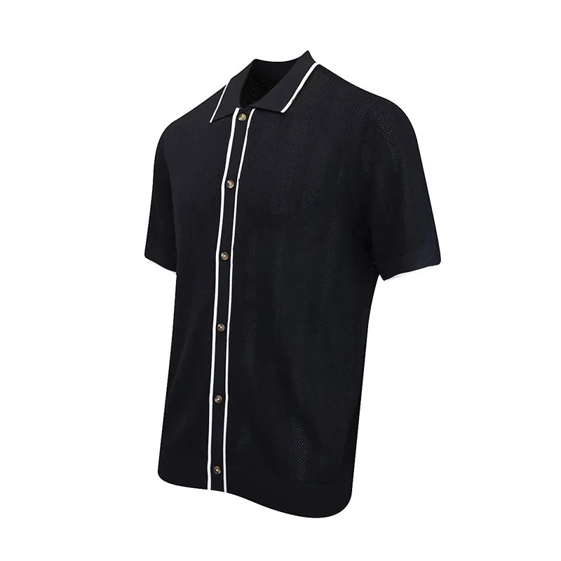 NIKE Jordan Sport Knit Button Down Men's Sweater (Black) - Image 3
