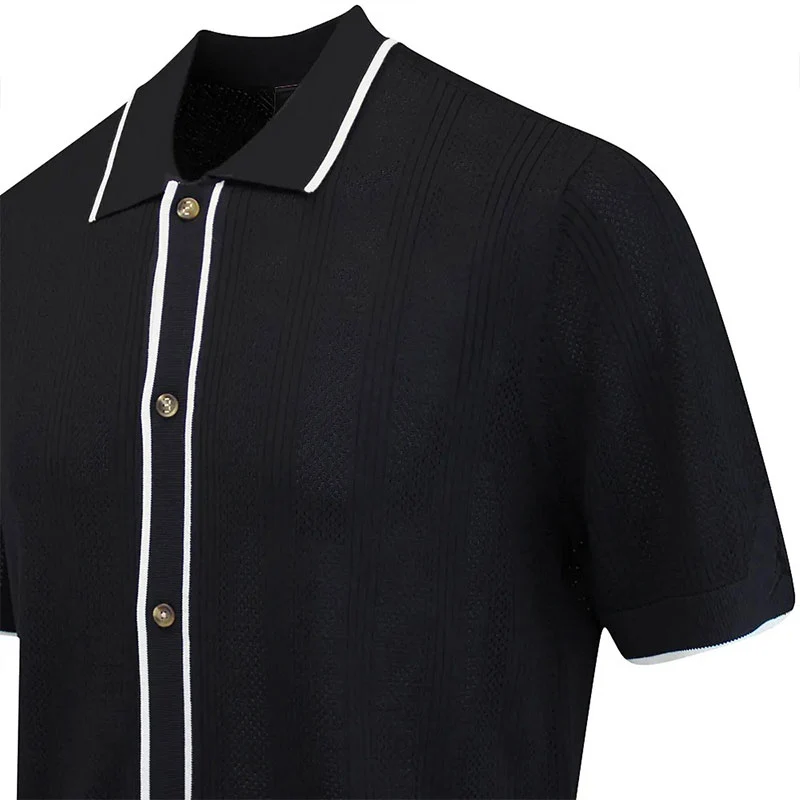 NIKE Jordan Sport Knit Button Down Men's Sweater (Black) - Image 4