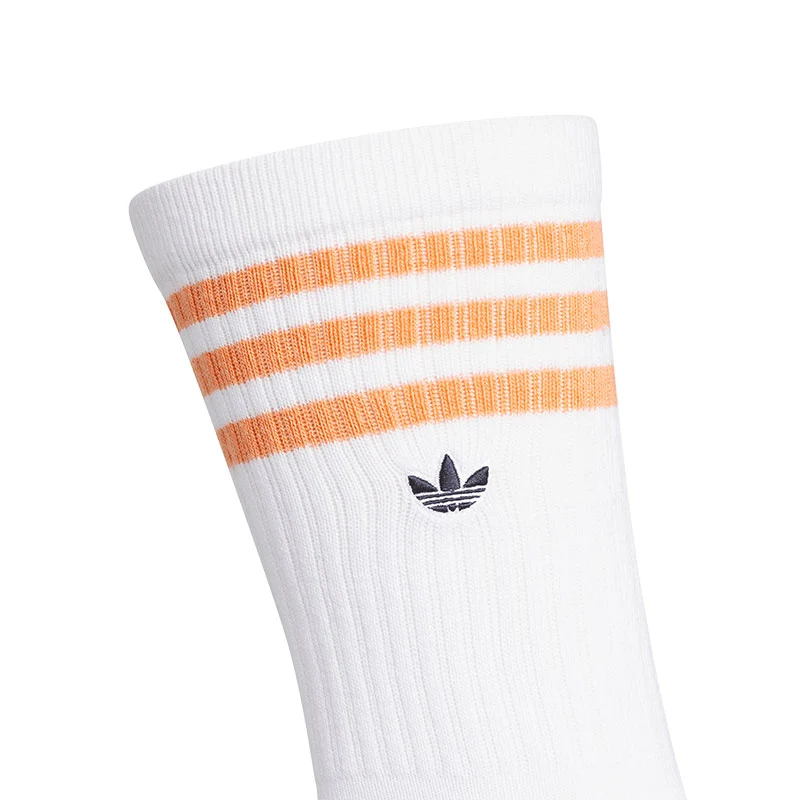 ADIDAS Originals Men's Crew Socks (White/Orange) - Image 4