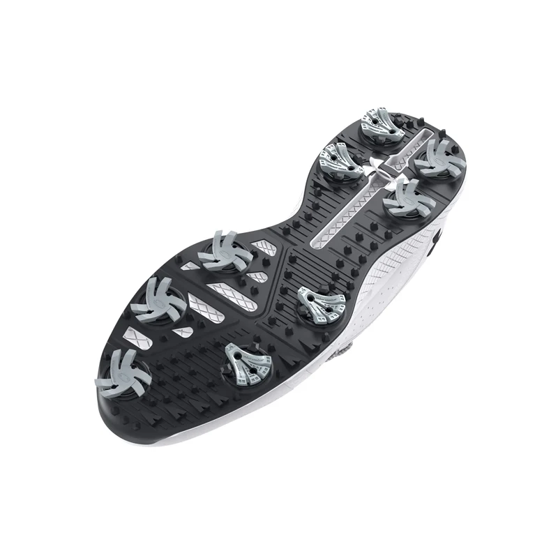 UNDER ARMOUR Charged Draw Men's Spiked Shoes (White/White/Black) - Image 4