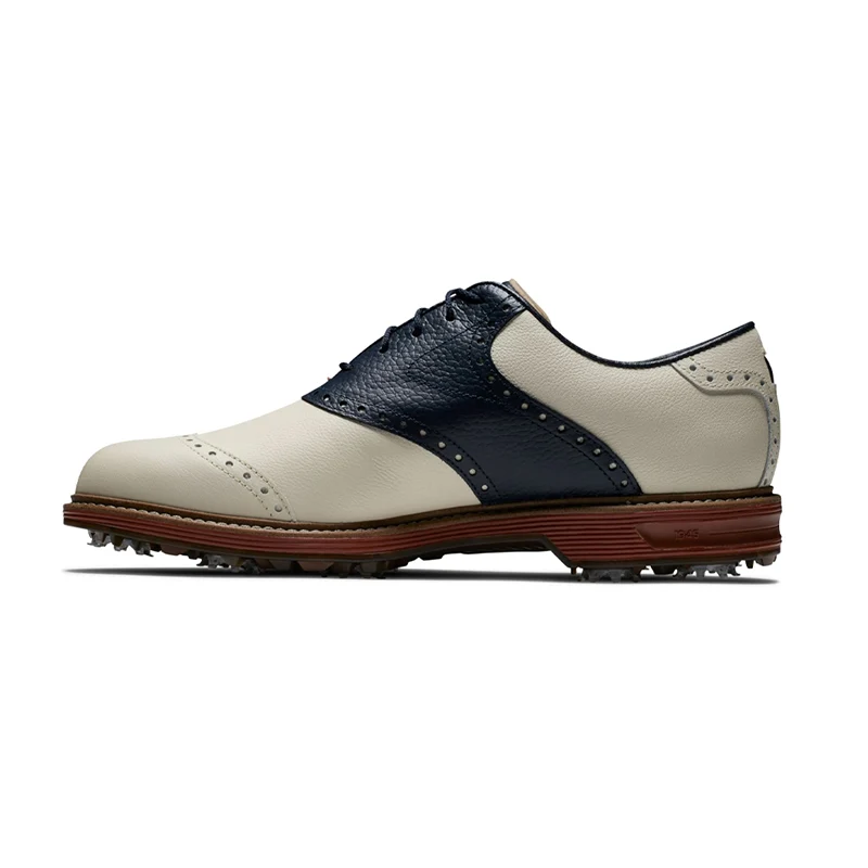 FOOTJOY Premiere Wilcox Lace Men's Spiked Shoes (Cream/Navy) - Image 2