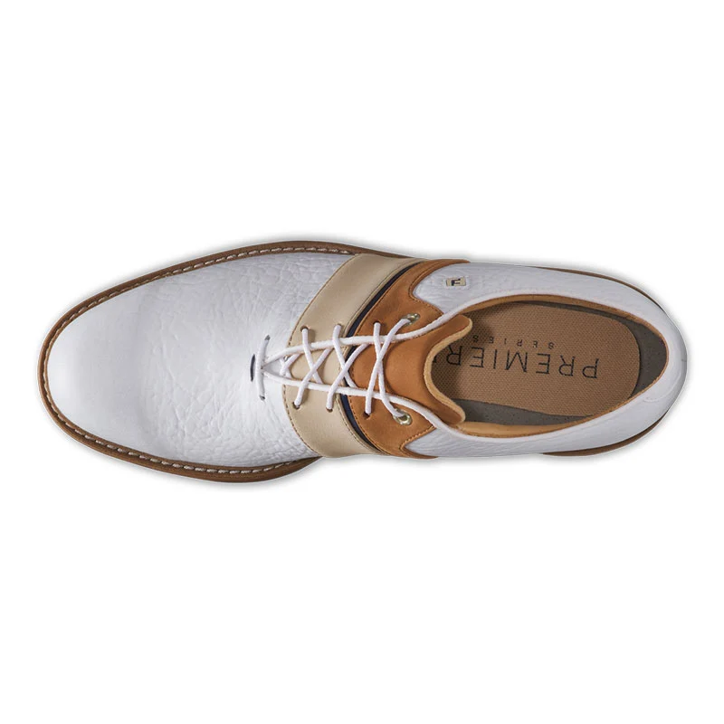 FOOTJOY Premiere Series Packard LX Men's Spiked Shoes (White/Khaki) - Image 3