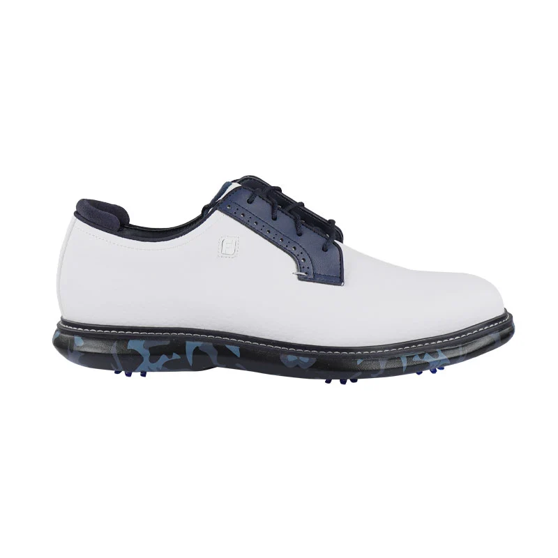 FOOTJOY Traditions Blucher Men's Spiked Shoes (White/Navy/Multi)
