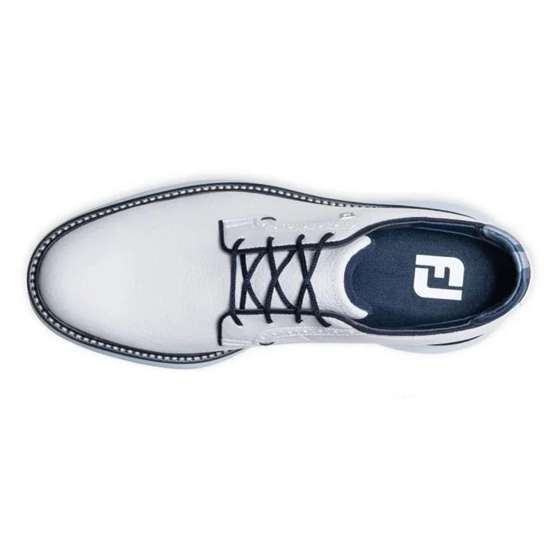 FOOTJOY Traditions Men's Spikeless Shoes (White/Navy/Blue) - Image 3