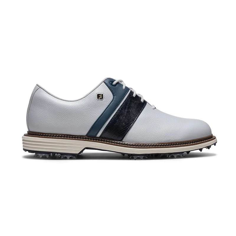 FOOTJOY Premiere Packard Men's Spiked Shoes (White/Blue/White)
