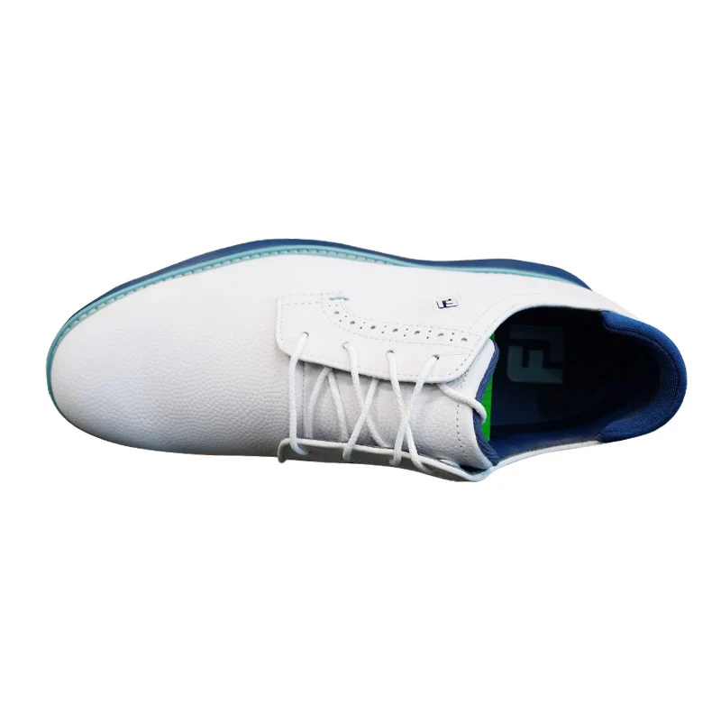 FOOTJOY Traditions Men's Spiked Shoes (White/Navy/Blue) - Image 3