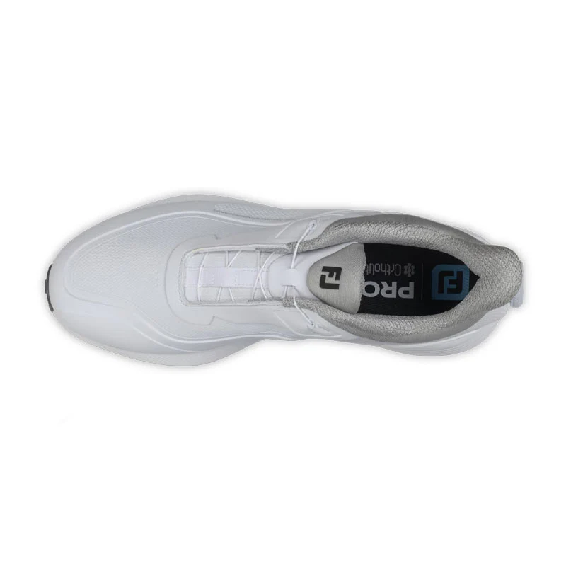 FOOTJOY Pro/SL BOA Men's Spikeless Shoes (White/White/Grey) - Image 3