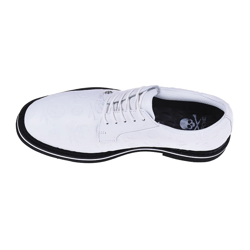 GFORE Embossed Gallivanter Men's Spikeless Shoes (Snow/Onyx) - Image 3