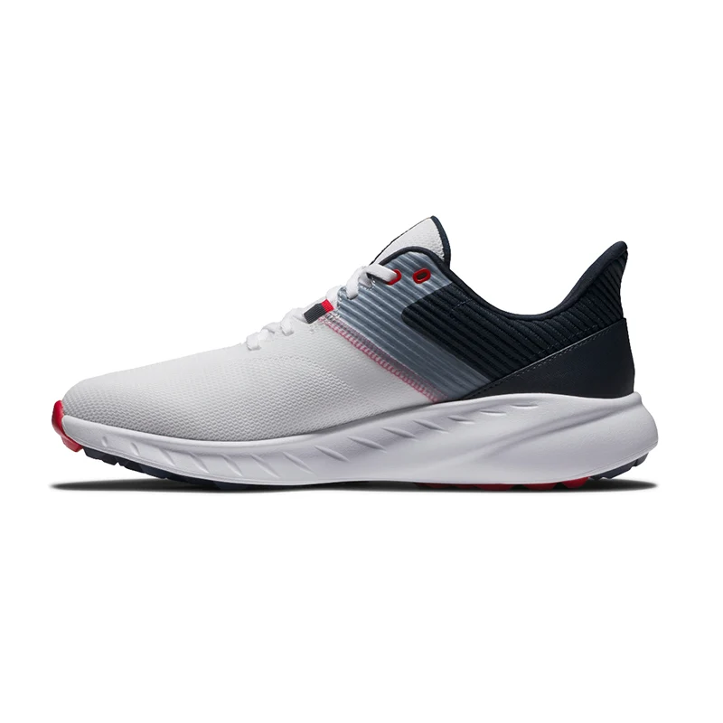 FOOTJOY Flex SL Men's Spikeless Shoes (White/Navy/Red) - Image 2