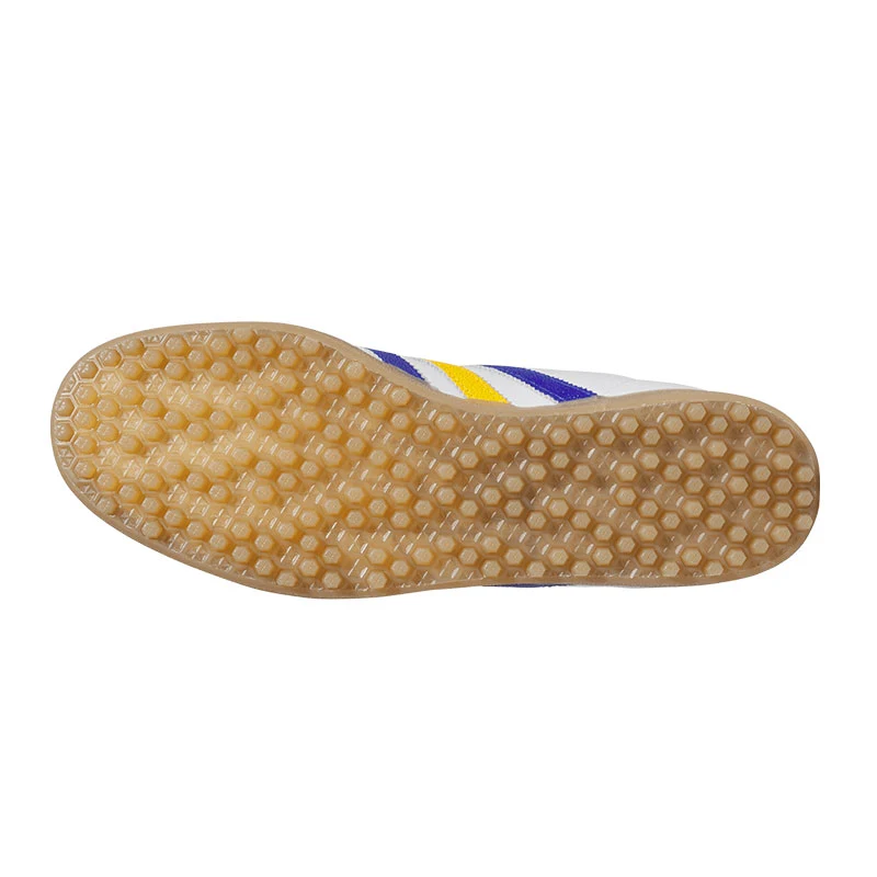ADIDAS Gazelle Unisex Spikeless Shoes (White/Blue/Yellow) - Image 4