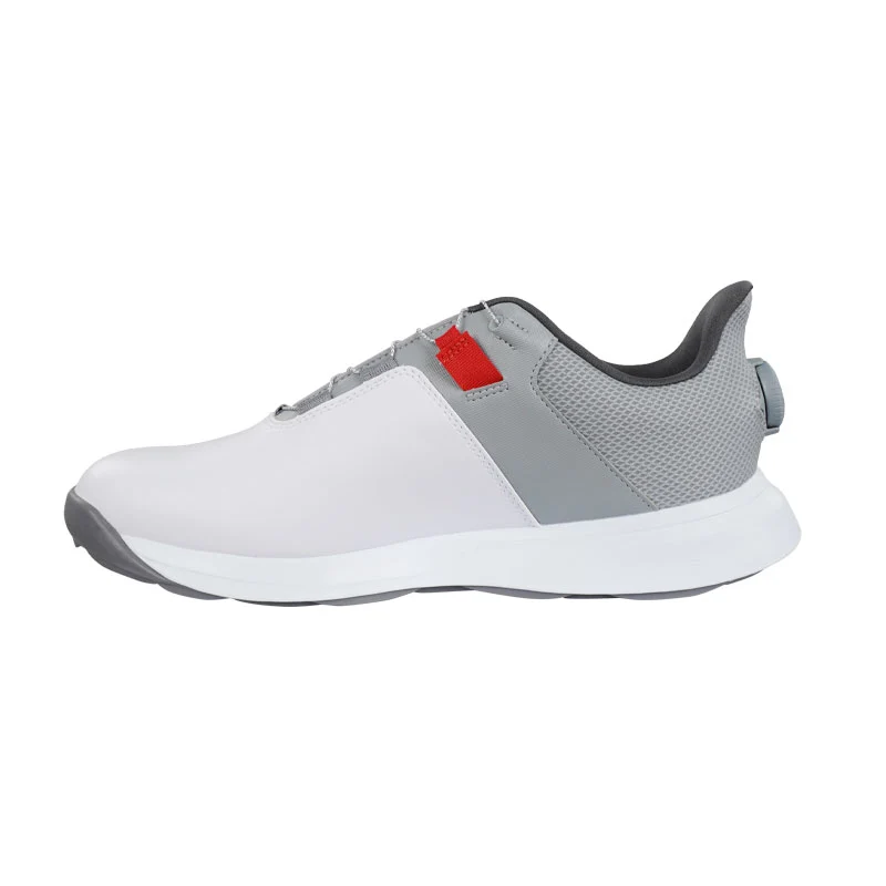 FOOTJOY Pro Lite BOA MenÆs Spikeless Shoes (White/Grey/Red) - Image 2