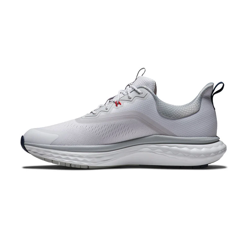 FOOTJOY Quantum Textile Men's Spikeless Shoes (White/Grey) - Image 2
